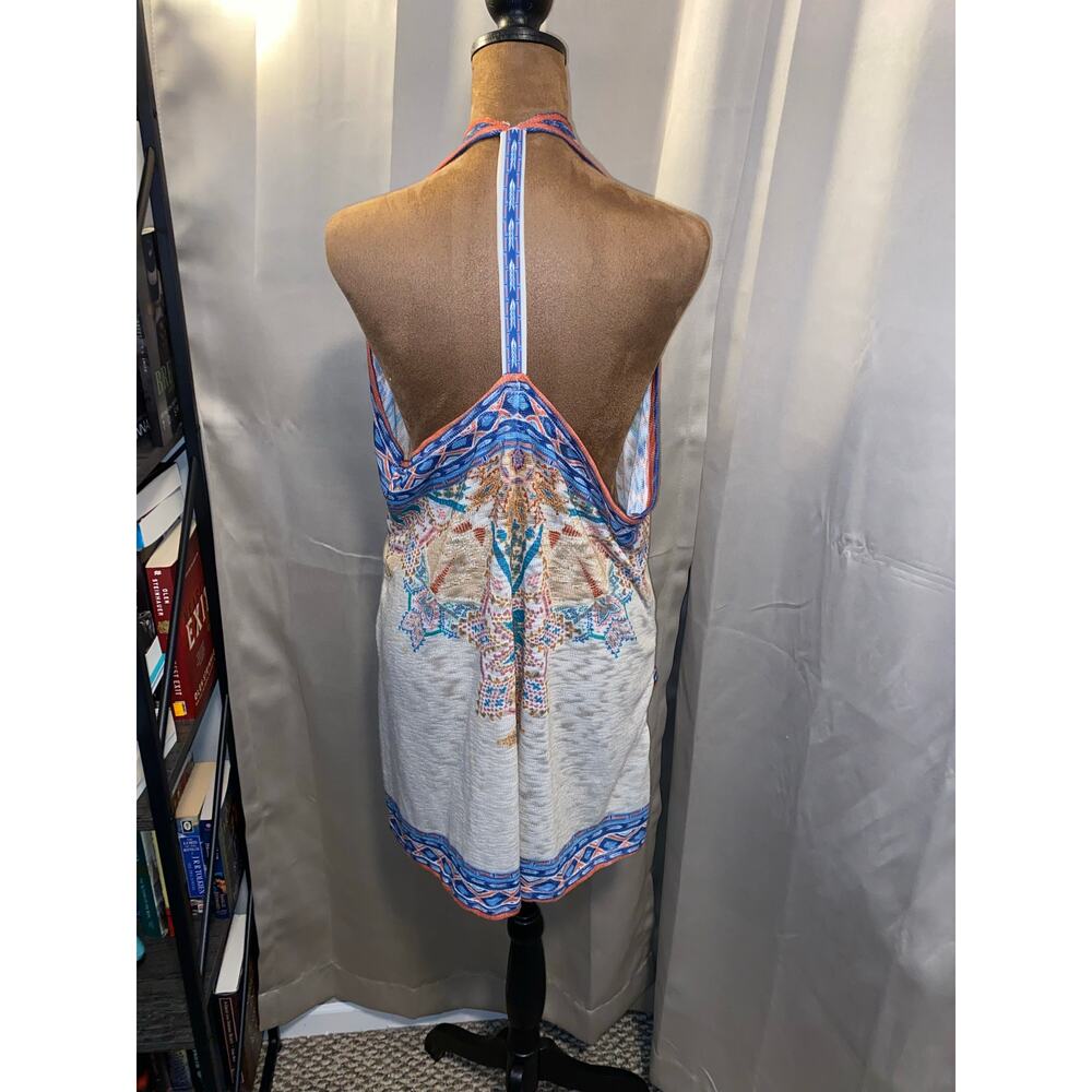 Flying Tomato Boho Halter Top M/L Open Front Tribal Print Lightweight - Picture 6 of 9
